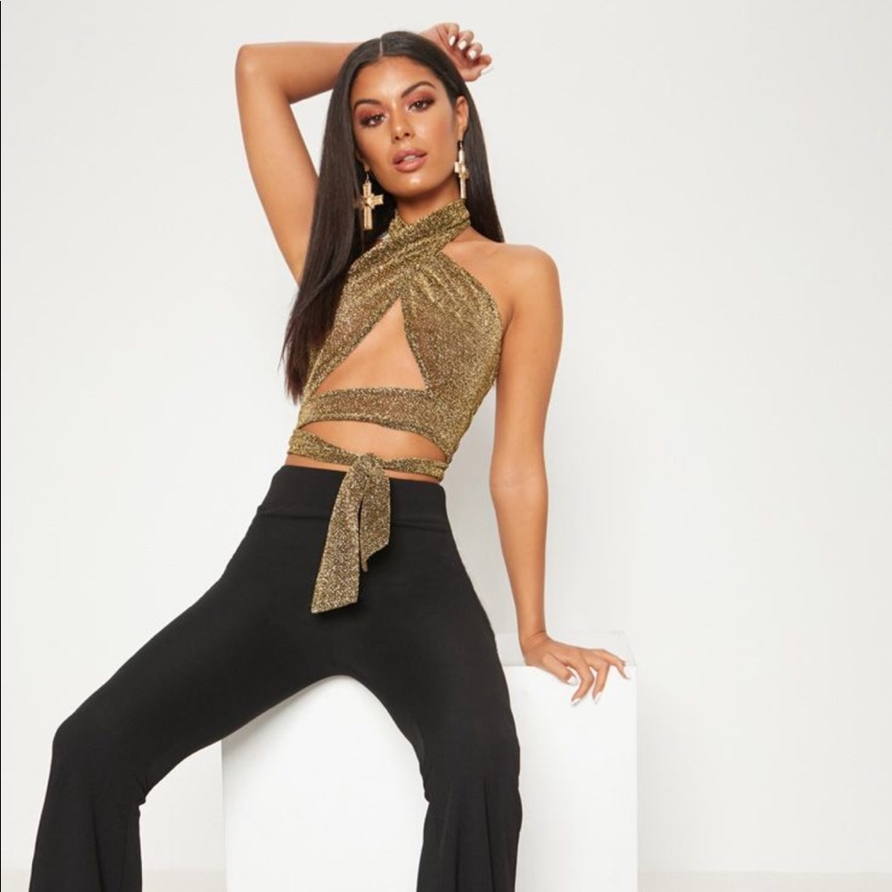 Gold Halter Top